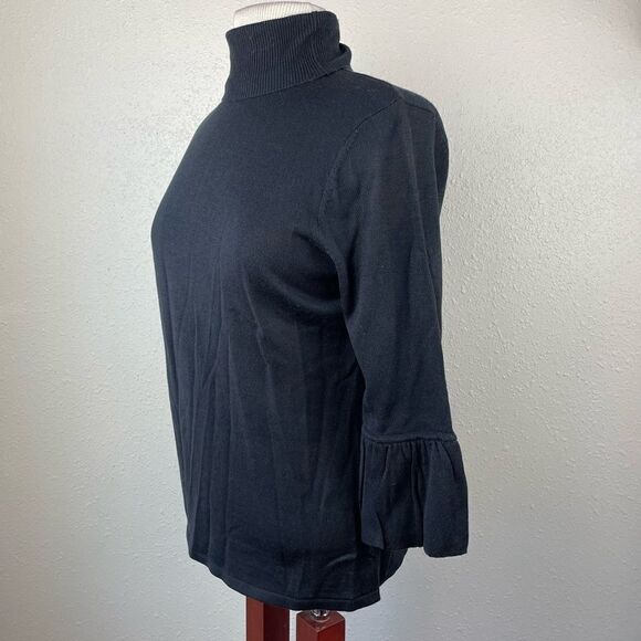 Pre-loved Larry Levine Womens Black Turtleneck Sweater Size M - Picture 3 of 6